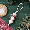 Christmas Wood Beads Pendant Decorations HJEW-TA00291-2