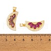 Brass Micro Pave Cubic Zirconia Pendants KK-E108-05G-3