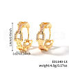 Fashionable Brass Cubic Zirconia Ring Hoop Earrings DR3389-11-1