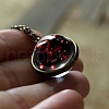 Double Glass Round with Constellation Pendant Alloy Chain Necklaces WG188F6-05-1