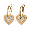 304 Stainless Steel Rhinestone Hoop Earrings EJEW-Z098-11G-4