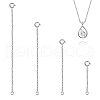 Globleland 4Pcs 4 Styles Sterling Silver Cable Chain Extender STER-GL0001-03-1