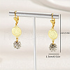 Fashionable Brass Coin with Round Tassel Hoop Earrings JS4120-5