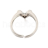 Hollow V-Shaped Brass Open Cuff Rings RJEW-Q781-15P-3