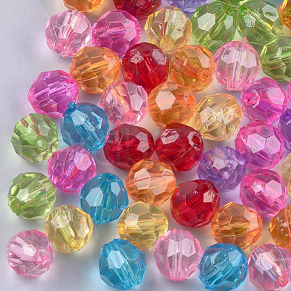 Transparent Acrylic Beads X-TACR-T004-06-1