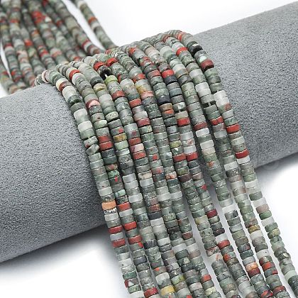 Natural African Bloodstone Beads Strands G-P575-B11-4x2mm-1