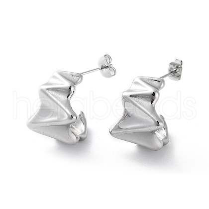 Non-Tarnish 304 Stainless Steel Stud Earrings EJEW-D095-13P-1