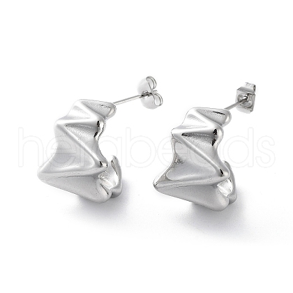 304 Stainless Steel Stud Earrings EJEW-D095-13P-1