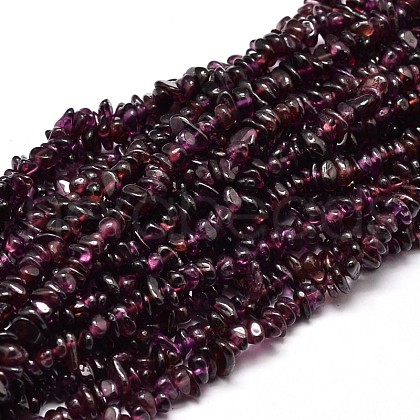 Natural Garnet Chip Beads Strands G-E271-98-1