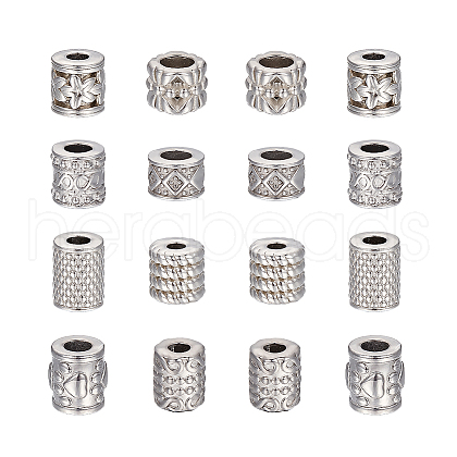 Unicraftale 16Pcs 8 Styles 304 Stainless Steel Beads STAS-UN0060-60-1