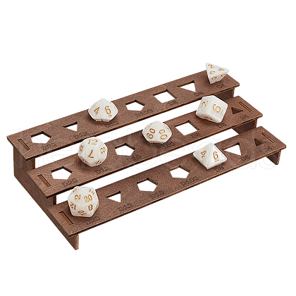BENECREAT 1 Set 3-Tier Wooden Dice Organizer Display Riser Racks ODIS-BC0001-15-1