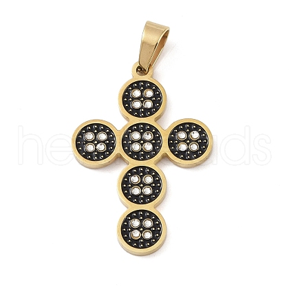 Ion Plating(IP) 304 Stainless Steel Enamel Rhinestone Pendants STAS-Q325-05H-G-1