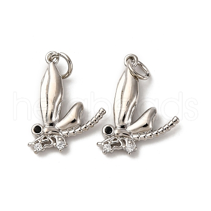 Brass Micro Pave Cubic Zirconia Pendants KK-P308-39P-1