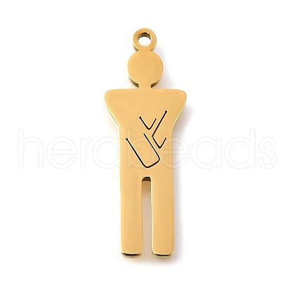 304 Stainless Steel Pendants STAS-S178-05G-B-1
