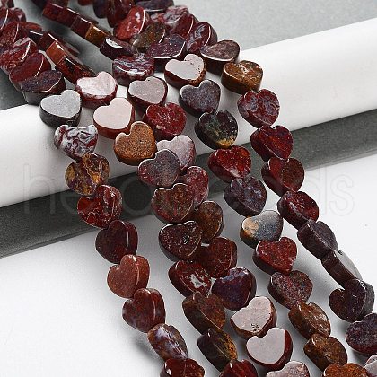 Natural Red Ocean Agate Beads Strands G-G084-B11-02-1