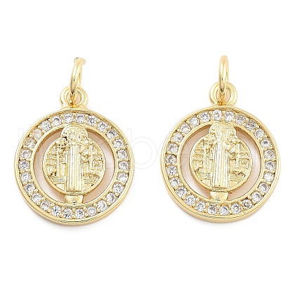Brass Pave Cubic Zirconia Pendants KK-U009-10D-G-1