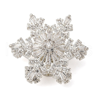 Brass Micro Pave Cubic Zirconia Beads KK-D378-19P-01-1