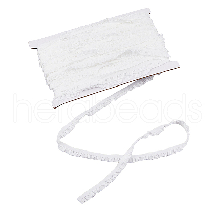 SUPERFINDINGS 30 Yards Polyester Pleated Elastic Lace Trim OCOR-FH0001-32A-1