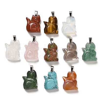 Natural & Synthetic Mixed Gemstone Pendants G-M424-03P-1
