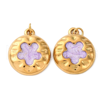 304 Stainless Steel Enamel Pendants STAS-U061-36G-03-1