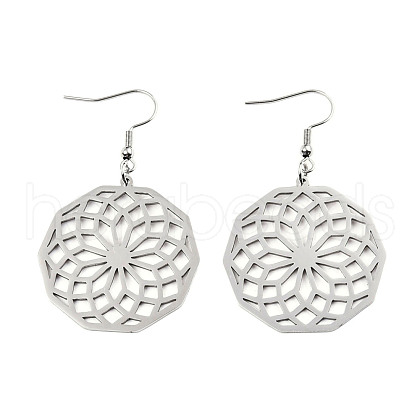 Tarnish Resistant 201 Stainless Steel Dangle Earrings STAS-S105-JN606-1-1