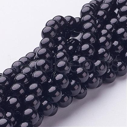 Natural Mashan Jade Round Beads Strands G-D263-6mm-XS32-1