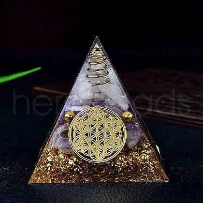Natural Quartz Crystal Orgone Stone Pyramid PW-WG8ED82-23-1