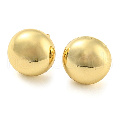 Rack Plating Brass Flat Round Stud Earrings EJEW-P242-08G-1