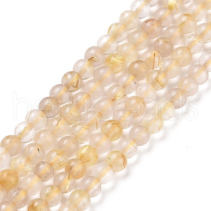 Natural Gold Rutilated Quartz Beads Strands G-C009-C04-1