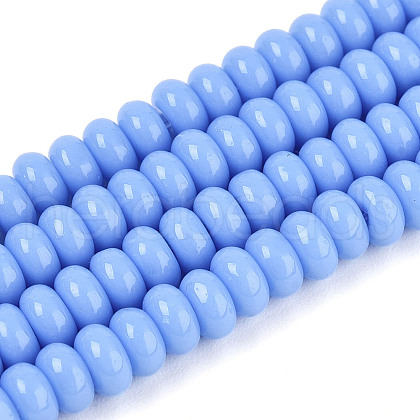 Opaque Spray Painted Glass Beads GLAA-ZX008-4mm-18W-1