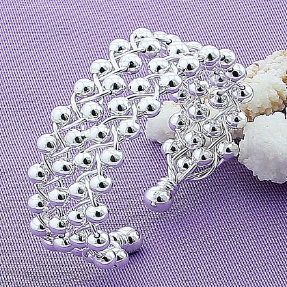 Brass Round Beaded Cuff Bangles for Women FS-WG6E9A6-01-1