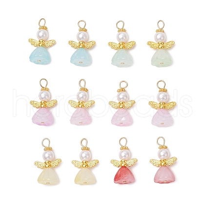 Acrylic with ABS Plastic Imitation Pearl Pendants PALLOY-JF04001-01-1