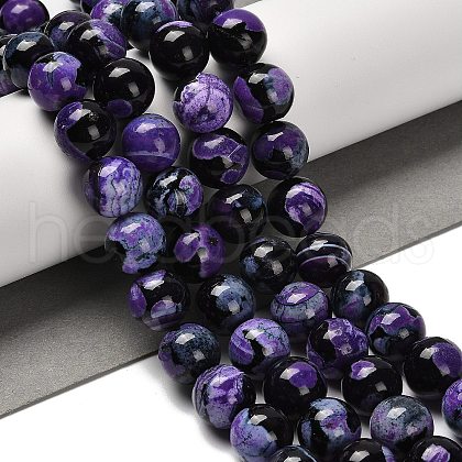 Dyed Natural Fire Crackle Agate Beads Strands G-G175-A03-01-1