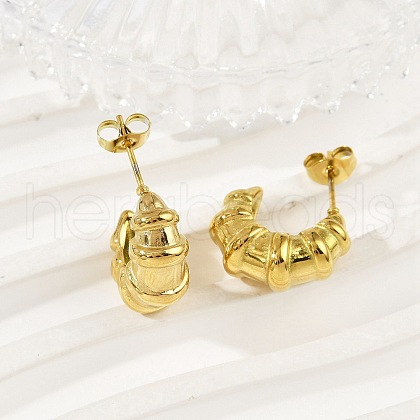 304 Stainless Steel Stud Earrings EJEW-S272-02G-1