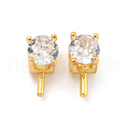 Brass Micro Pave Cubic Zirconia Peg Bails KK-B096-11G-1