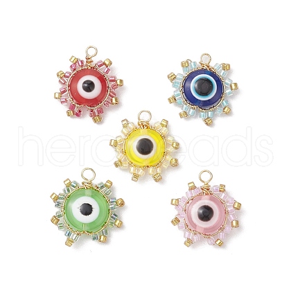 Seed Beads Pendants PALLOY-MZ00220-1