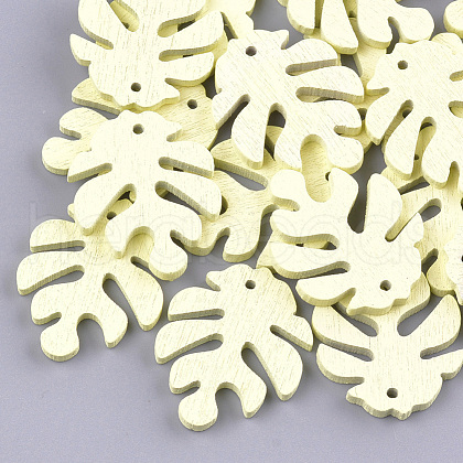Painted Poplar Wood Pendants X-WOOD-S045-067A-1
