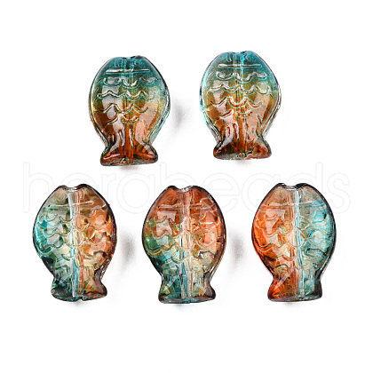Transparent Spray Painted Glass Beads GLAA-N035-024-G01-1