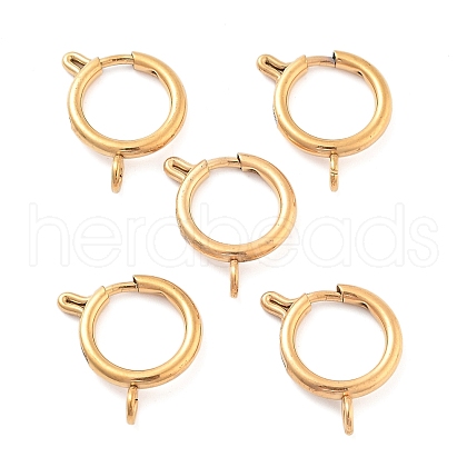 Ion Plating(IP) 304 Stainless Steel Spring Ring Clasps X-STAS-E104-09D-1
