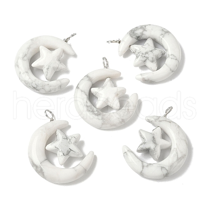 Natural Howlite Pendants G-Z086-01P-18-1