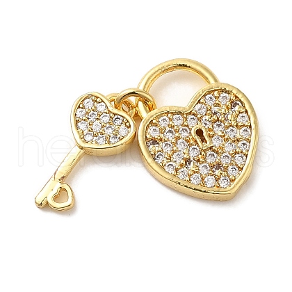 Brass Micro Pave Cubic Zirconia Pendants KK-C072-27A-G-1
