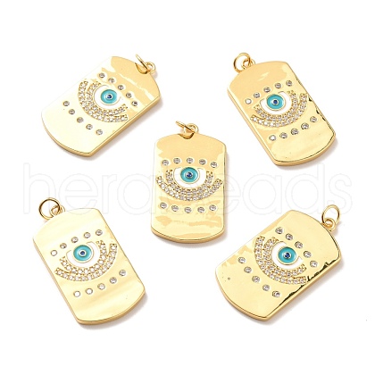 Rack Plating Brass Micro Pave Cubic Zirconia Pendants KK-M230-37G-1