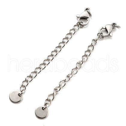 Tarnish Resistant 304 Stainless Steel Curb Chain Extender X-STAS-G310-04P-1