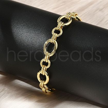 Brass Cable Chain Bracelets for Women Men BJEW-K273-13G-1
