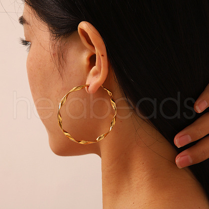 Fashionable Twist Circle Hoop Earrings AQ2048-1