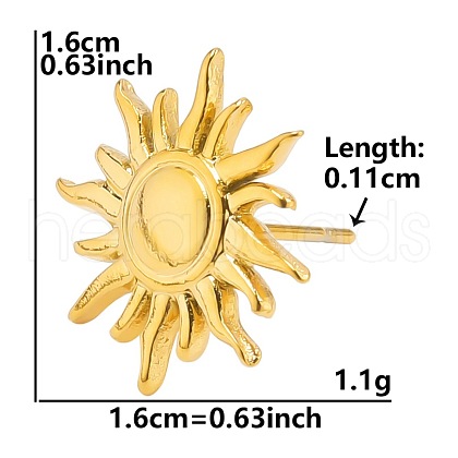 Fashionable Sun 304 Stainless Steel Stud Earrings for Women HA8439-6-1