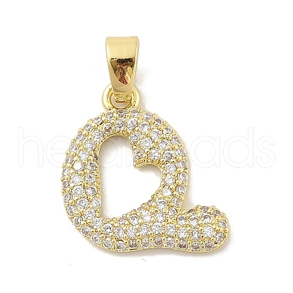 Brass Micro Pave Cubic Zirconia Pendants ZIRC-C012-01G-17-1