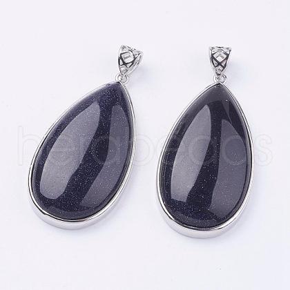 Synthetic Blue Goldstone Big Pendants G-I184-05-1