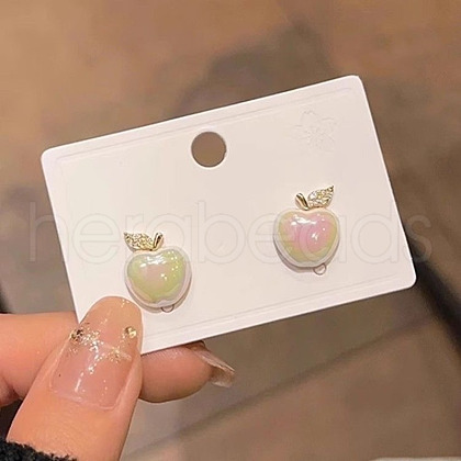 Apple Alloy Plastic Stud Earrings FS-WG1EC88-01-1