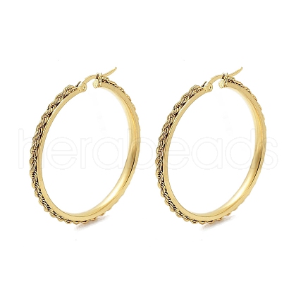 PVD Vacuum Plating 202 Stainless Steel Hoop Earrings EJEW-A041-04G-1